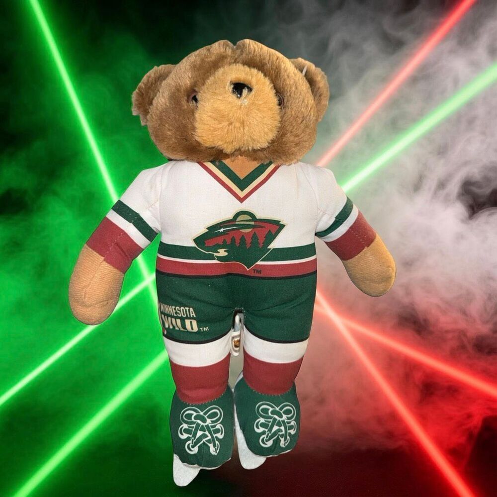 NHL MN Wild Hockey Player Bear by Good Stuff Plush Stuffed Animal 12”